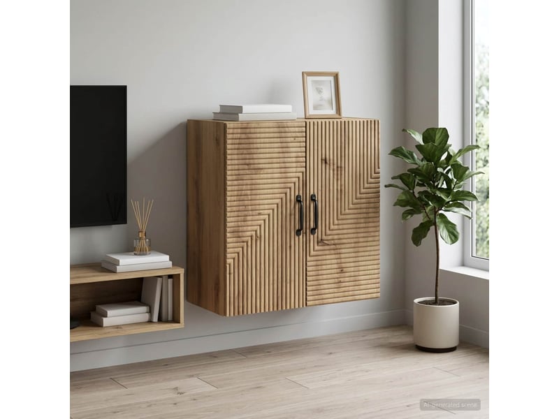  Armoire murale salon, meuble de rangement 59 x 31 x 60 cm bois d'ingénierie shl123  - Conforama B