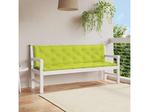 Coussin de banc de jardin, coussin d'assise vert vif 200x(50+50)x7cm tissu oxford cf52878