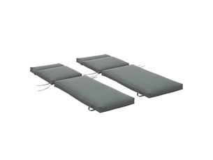 Lot de 2 coussins pour chaises longues, coussins de jardin extra épais de 8 cm, gris foncé, coussins uniquement.