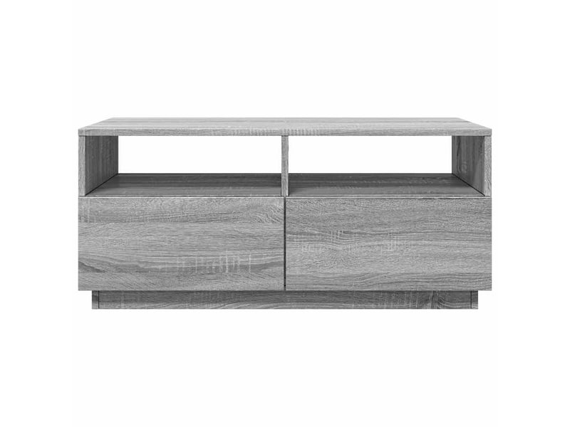 Table basse - table de salon - table à thé avec lumières led sonoma gris 90x49x40 cm - Conforama E