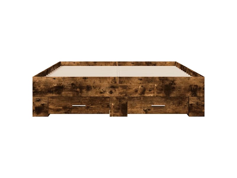  Lit double- lit adulte -  cadre de lit avec tiroirs sans matelas chêne fumé 120x200 cm  - Conforama C