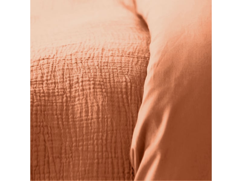  Parure de lit 220x240 cm gaze de coton caramel PD23258 - Conforama B