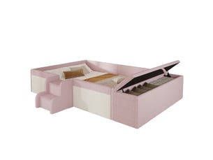 Lit 2 places 140x190 cm    coloris rose