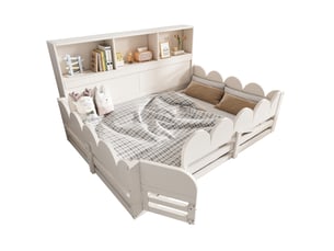Lit avec rangement 140x200 cm coloris blanc
