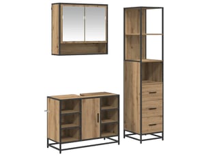 Ensemble de mobilier de salle de bain 3 pc chêne artisanal cf64306