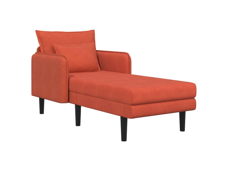 Vidaxl grande méridienne rouge orange tissu en velours côtelé - Conforama D