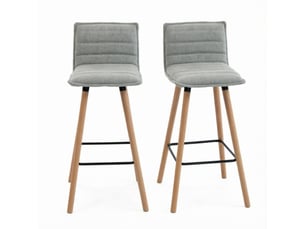 Tabourets de bar lot de 2 avec siège rembourré, dossier intégré et repose-pieds pour cuisine et comptoir