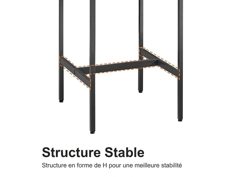  Ensemble table de bar 60x60x92 cm et 2 tabourets avec dossier, style industriel marron rustique  - Conforama D