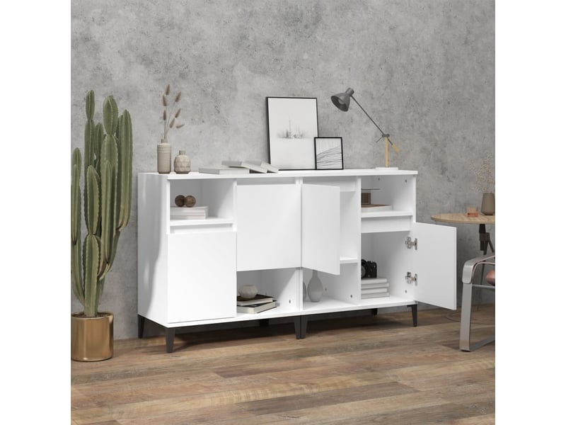  Buffets 2 pcs - bahut - meuble de rangement blanc 60x35x70 cm bois d'ingénierie  - Conforama C