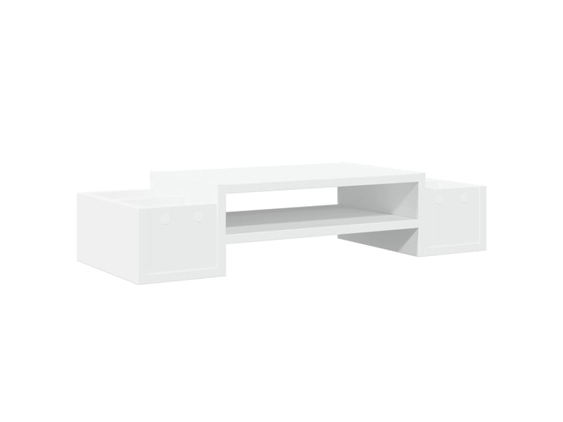  Support de moniteur table meuble bureau avec rangement bois d'ingénierie blanc 02_0044921  - Conforama D