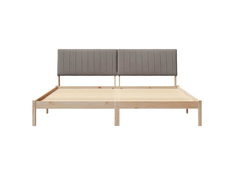  Lit double- lit adulte -  cadre de lit avec tête de lit marron 200 x 200 cm pin massif  - Conforama D