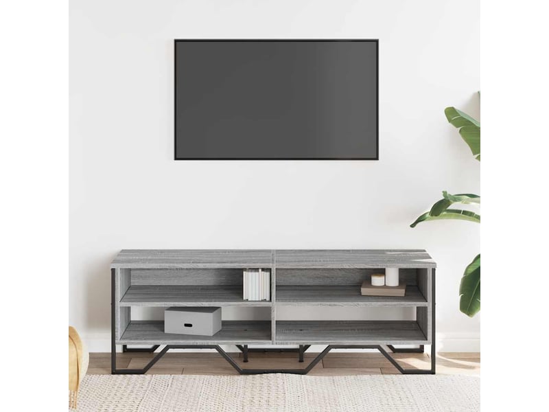  Meuble tv - banc tv - meuble de rangement sonoma gris 122x34x41 cm bois d'ingénierie  - Conforama C