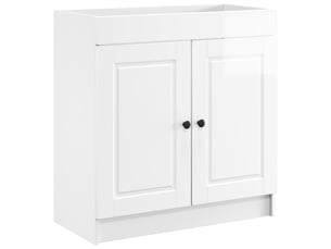 Armoire sous évier de salle de bain, meuble de rangement blanc brillant shl6523