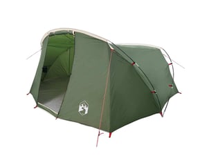 Tente tunnel, tente de camping 4 personnes vert et blanc shl28116