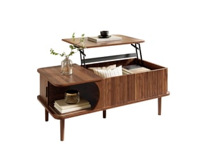 Table basse rectangulaire coloris marron <strong>HAVRYA</strong> <strong></strong> - 48 cmx100 cm