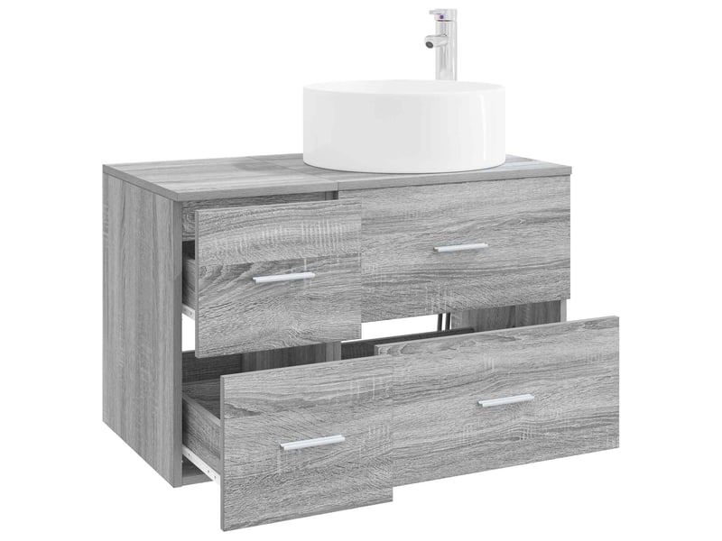  Ensemble de mobilier de salle de bain 2 pc sonoma gris cf64190  - Conforama C