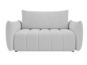 Canapé droit convertible CASANOVA 2 places Velours côtelé gris avec coffre de rangement