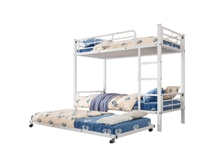 Lit superposé 90x190/200 cm <strong>MERAX</strong>  <strong>lit enfant blanc</strong> coloris blanc