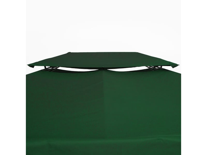 Toit de rechange 3 x 4 m en polyester pour pavillon de jardin double niveau vert chicfurn  - Conforama D