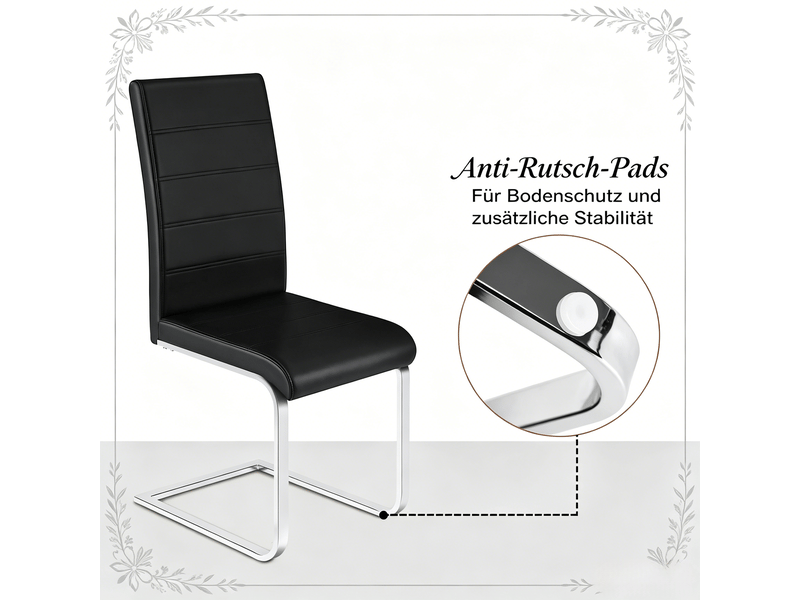  Chaise repas 2 pièces chaise cantilever confortable dossier haut chaise de bureau chaise de conférence  - Conforama D