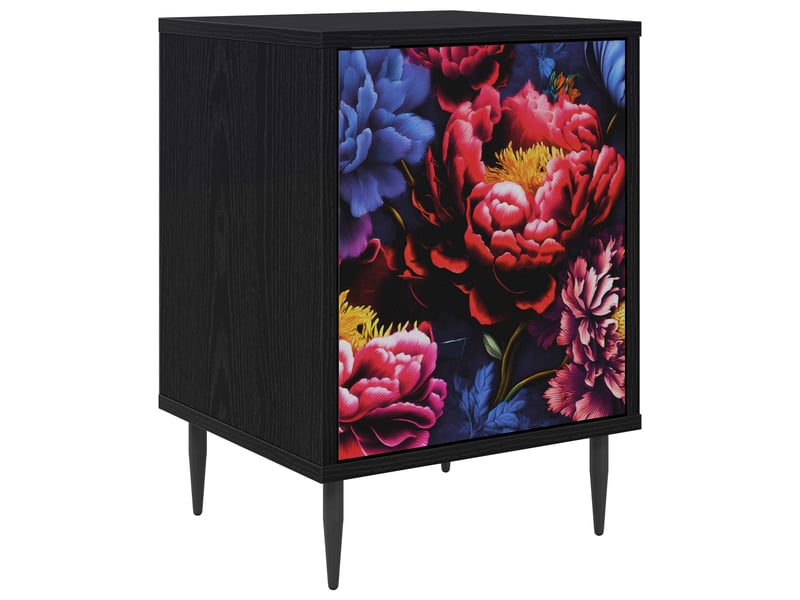  Table de chevet - cabinet de chevet - table de nuit kiel chêne noir 36 x 33 x 51 cm  - Conforama A