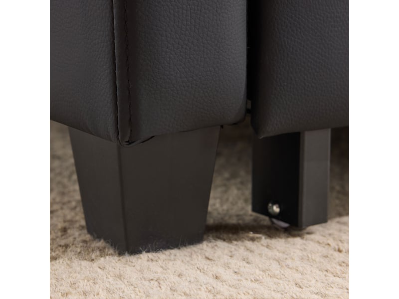  Fauteuil convertible 1 place noir - canapé lit multifonction avec porte-gobelets et usb, structure métal et bois  - Conforama E