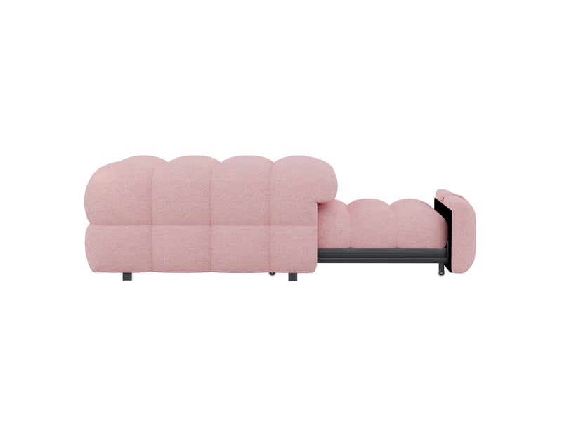  Canapé-lit extensible 183x76x42 cm bouclé rose sans matelas  - Conforama E