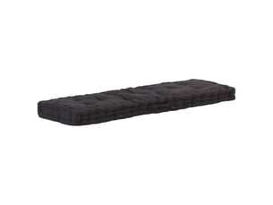 Coussin de plancher de palette coton matelas de sol 120x40x7 cm noir dec021807