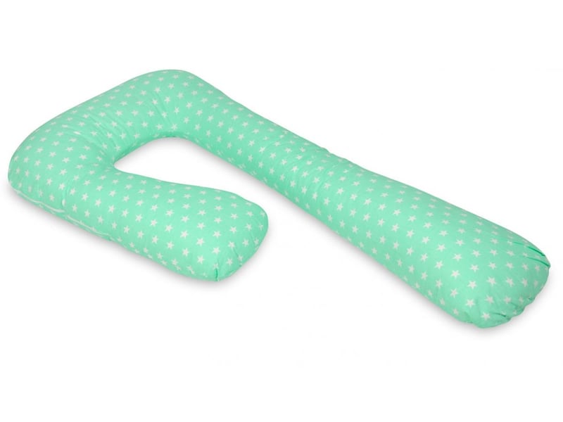  Coussin d'accouchement prepost natal etoiles blanches sur fond bleu menthe 42003328 - Conforama A