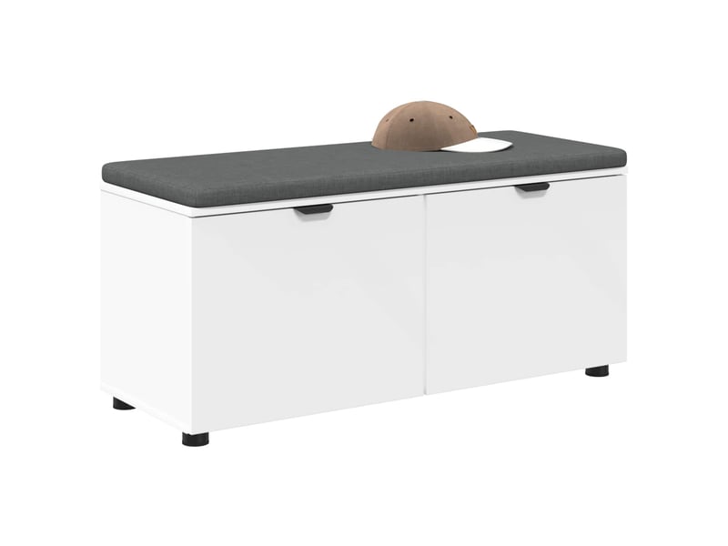  Banc d'entrée blanc 100x38x46 cm bois ingénierie et tissu shl90976  - Conforama C