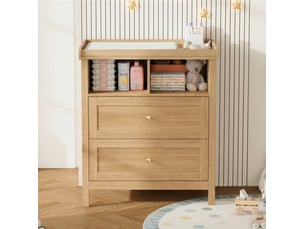 Commode à langer multifonctionnelle 82x50x90 cm avec tiroirs mdf naturel sans coussin