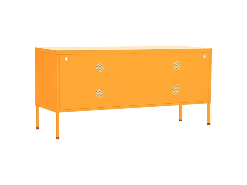  Meuble tv - banc tv - meuble de rangement jaune moutarde 105x35x50 cm acier  - Conforama E