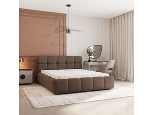 Lit coffre 180x200 cm <strong>MASSENO</strong> <strong></strong> coloris marron