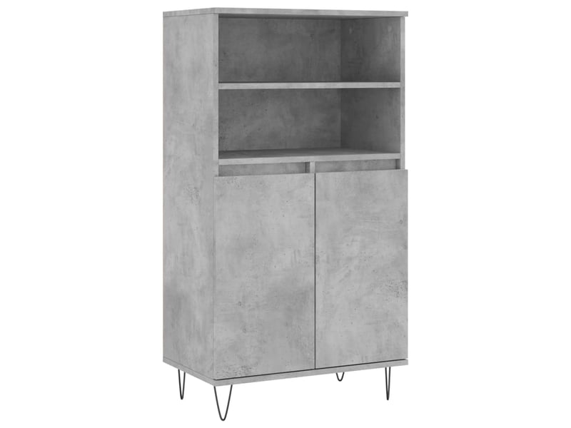  Buffet haut - bahut - meuble de rangement gris béton 60x36x110 cm bois d'ingénierie  - Conforama A