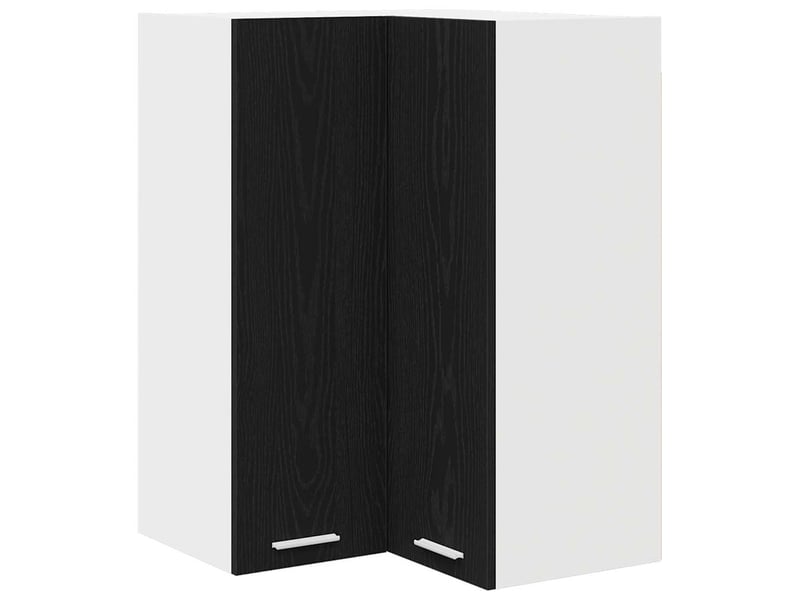  Meuble de rangement cuisine, armoire suspendue chêne noir et blanc 57x57x80cm  - Conforama A