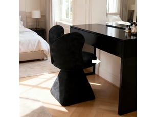 Chaise pivotante 45x46x76,2 cm 360° sans accoudoirs base triangulaire assise confort et doux chenille noir