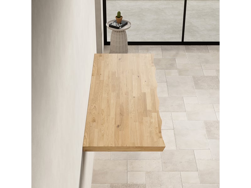 Étagère en bois massif, 120 cm, couleur naturelle, pour une utilisation individuelle ou en combinaison avec des meubles.  - Conforama B