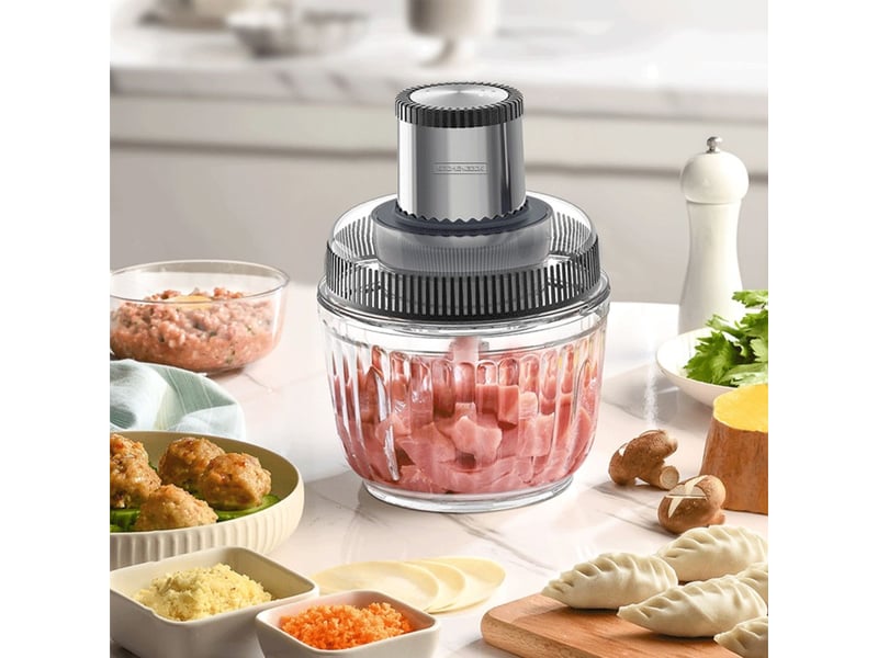  Kitchencook - 1.2.3 - hachoir électrique 3 en 1 - 400w - 3 bols en verre - 2 vitesses  - Conforama C
