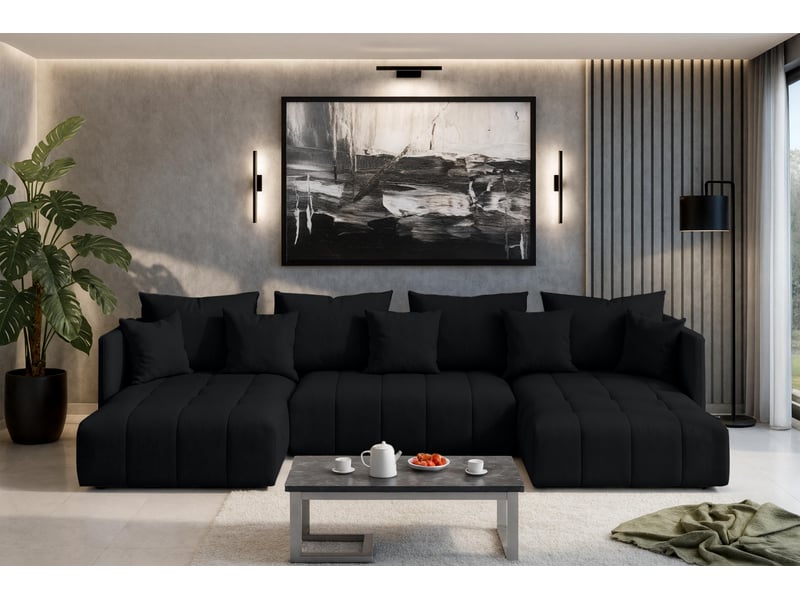  Canapé u mersino canapé panoramique convertible anthracite Mersino - Conforama C