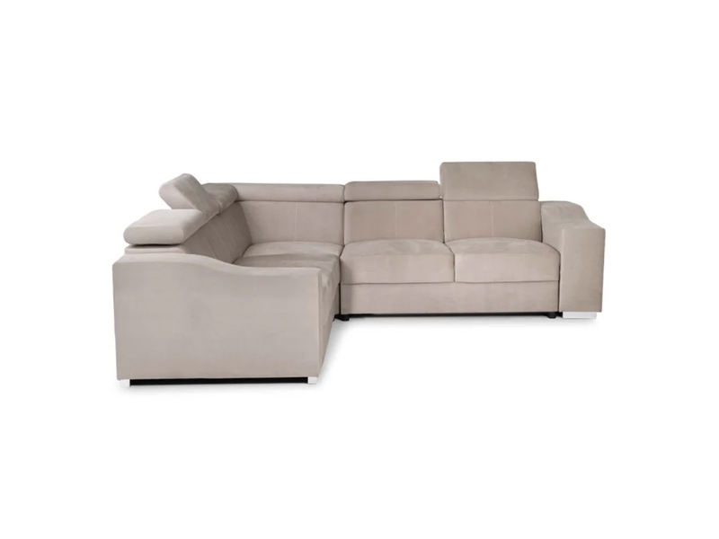  Lucky mini - canapé d’angle convertible réversible en velours beige LUCKY-MINI-BEI - Conforama C
