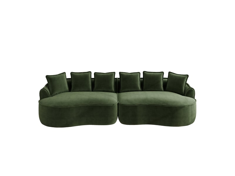  Canapé 4 places droit en tissu vert, largeur 320 cm, sans structure rigide W3325S00296 - Conforama A