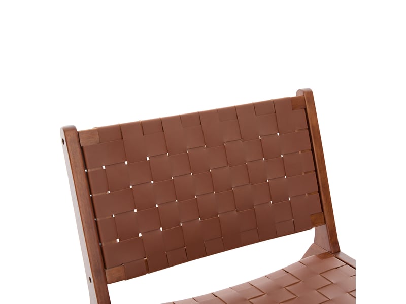 Fauteuil sans accoudoirs tressé en pu 71x66x72 cm marron - Conforama E