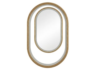 Miroir de salle de bain ovale led 50x80 cm, anti-buée, avec cadre doré brossé