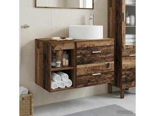 Ensemble de mobilier de salle de bain 2 pcs bois ancien shl811