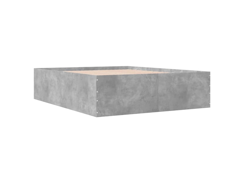  Lit double- lit adulte -  cadre de lit sans matelas gris béton 150x200 cm  - Conforama B