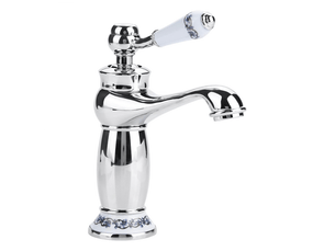 (chrome)avec tuyau de 60 cm,céramique antique laiton robinet lavabo la salle de bains robinet bleu et blanc en porcelaine à long cou