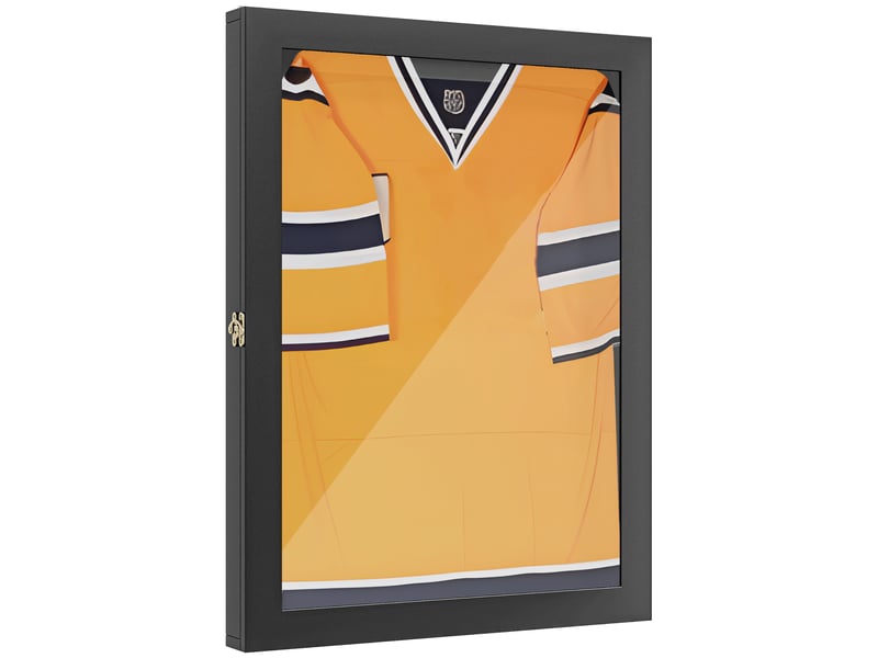 Frame box t-frame cadre pour maillot porte acrylique doublure interne feutre 60 x 6,5 x 80 cm noir  - Conforama A