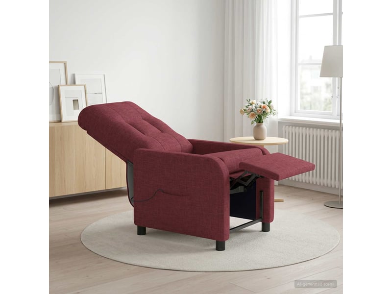  Vidaxl fauteuil de massage inclinable bordeaux tissu  - Conforama B
