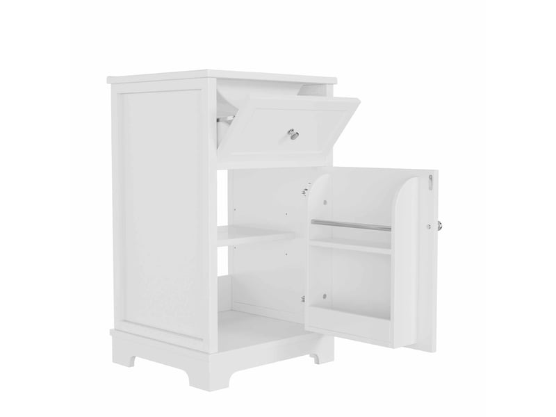  Meuble vasque blanc avec lavabo intégré, tiroir et rangements réglables 51 cm  - Conforama D