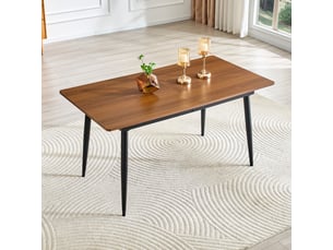 Table à manger, forme rectangulaire, 190,5150 cm, pour 6 à 8 personnes, en effet bois et métal, style industriel, pour usage quotidien